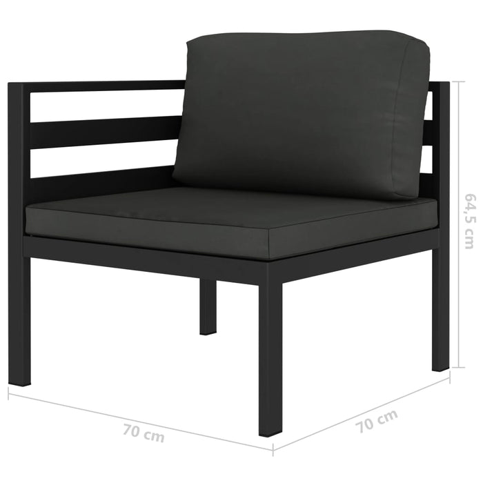 Set mobilier de grădină cu perne, 5 piese, antracit, aluminiu WALTI