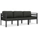 Set mobilier de grădină cu perne, 3 piese, antracit, aluminiu - WALTI WALTI