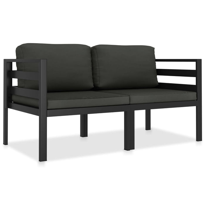 Set mobilier de grădină cu perne, 2 piese, antracit, aluminiu - WALTI WALTI