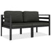 Set mobilier de grădină cu perne, 2 piese, antracit, aluminiu - WALTI WALTI