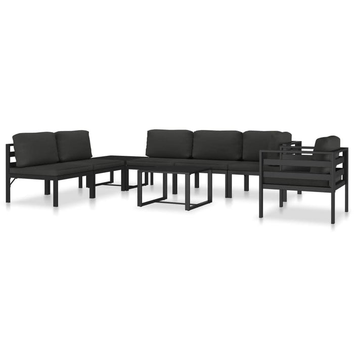 Canapea modulară de mijloc cu perne, antracit, aluminiu - WALTI WALTI