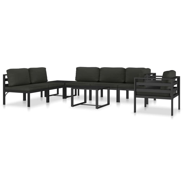 Canapea de 1 persoană cu perne, antracit, aluminiu - WALTI WALTI