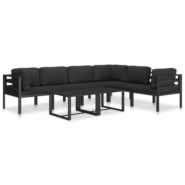 Canapea de 1 persoană cu perne, antracit, aluminiu - WALTI WALTI