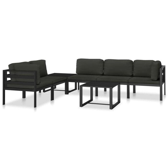 Canapea de 1 persoană cu perne, antracit, aluminiu - WALTI WALTI