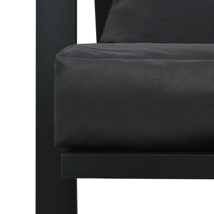 Set mobilier de grădină cu perne, 5 piese, gri închis, aluminiu - WALTI WALTI