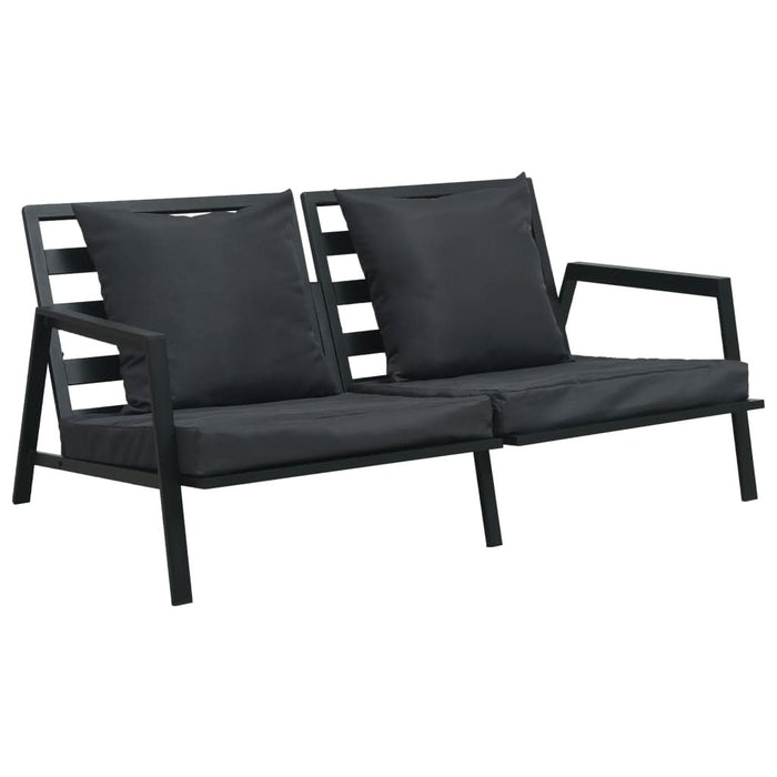 Set mobilier de grădină cu perne, 5 piese, gri închis, aluminiu - WALTI WALTI