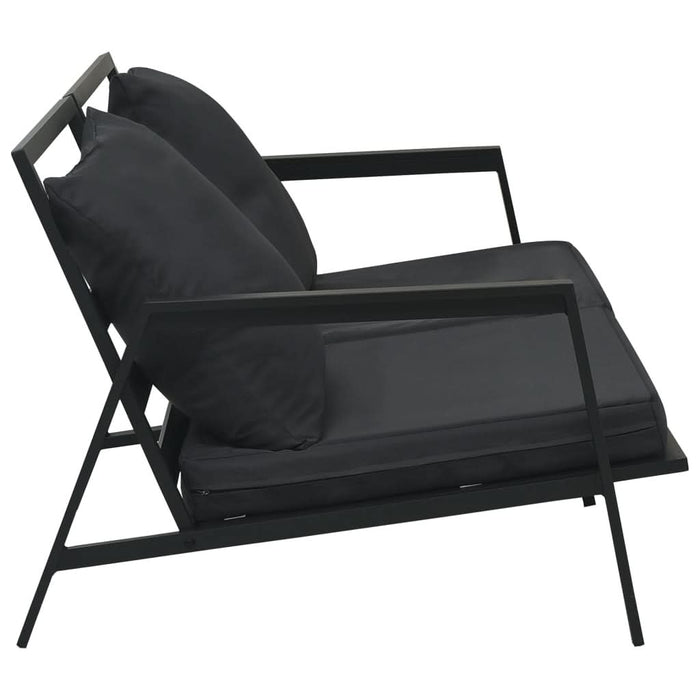 Set mobilier de grădină cu perne, 5 piese, gri închis, aluminiu - WALTI WALTI