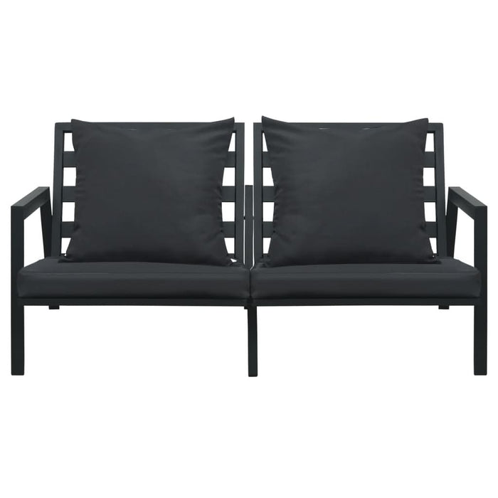 Set mobilier de grădină cu perne, 5 piese, gri închis, aluminiu - WALTI WALTI