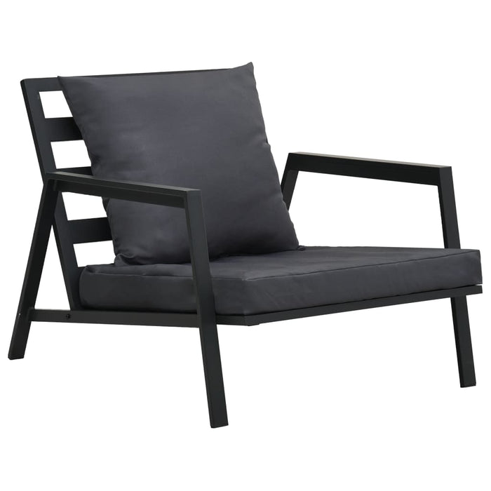Set mobilier de grădină cu perne, 5 piese, gri închis, aluminiu - WALTI WALTI