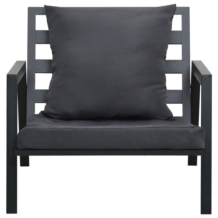 Set mobilier de grădină cu perne, 5 piese, gri închis, aluminiu - WALTI WALTI