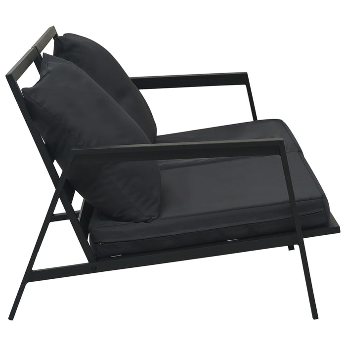 Set mobilier grădină cu perne, 4 piese, gri, închis aluminiu - WALTI WALTI