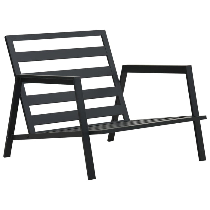 Set mobilier grădină cu perne, 4 piese, gri, închis aluminiu - WALTI WALTI