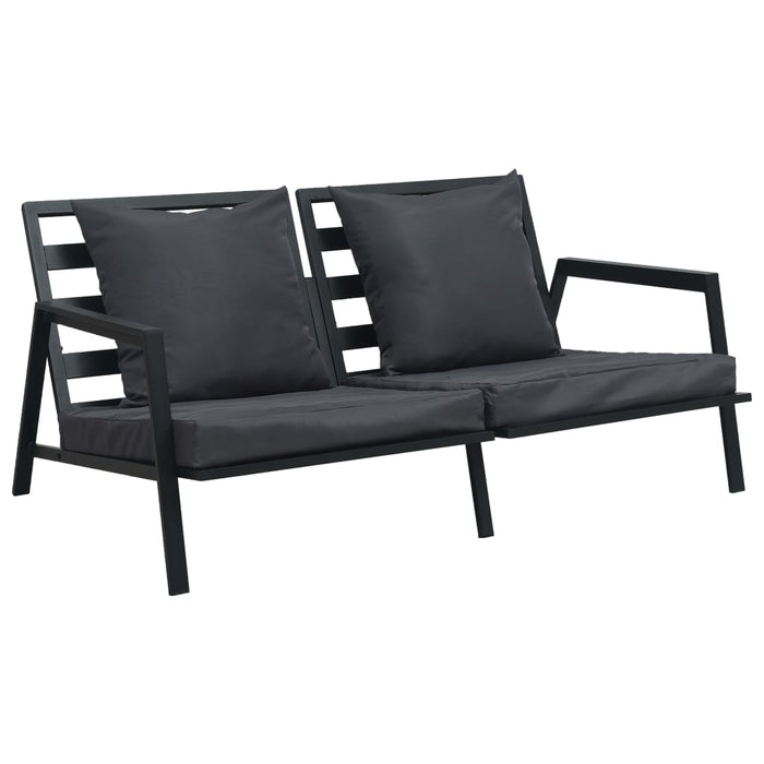 Set mobilier grădină cu perne 5 piese gri închis aluminiu - WALTI WALTI