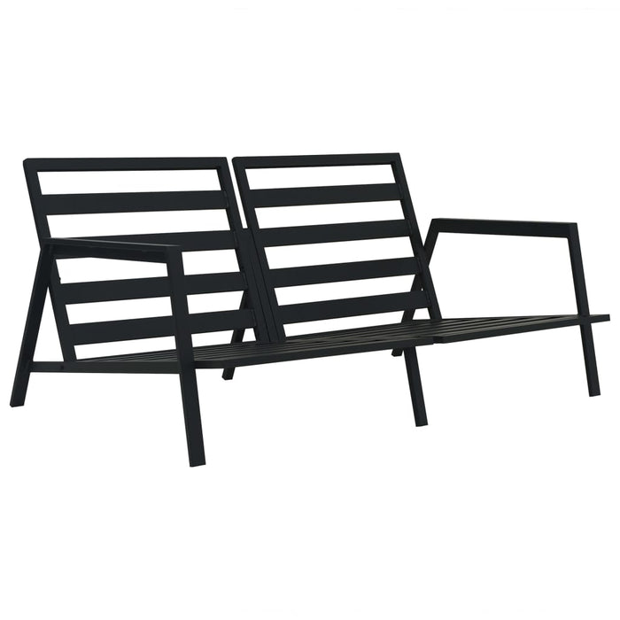 Set mobilier grădină cu perne 5 piese gri închis aluminiu - WALTI WALTI