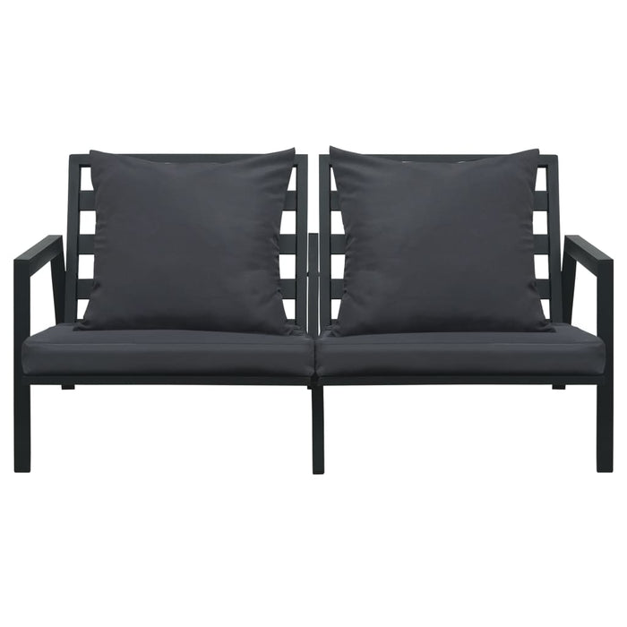 Set mobilier grădină cu perne 5 piese gri închis aluminiu - WALTI WALTI