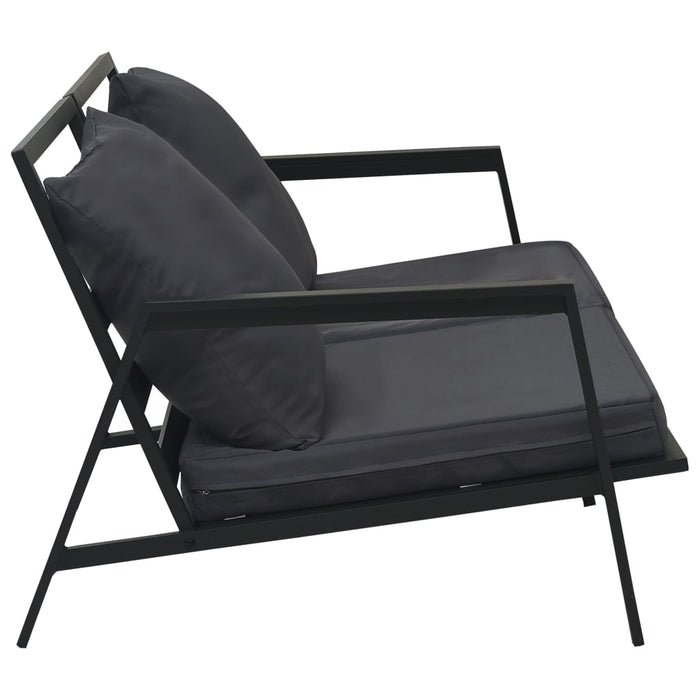 Set mobilier grădină cu perne 5 piese gri închis aluminiu - WALTI WALTI