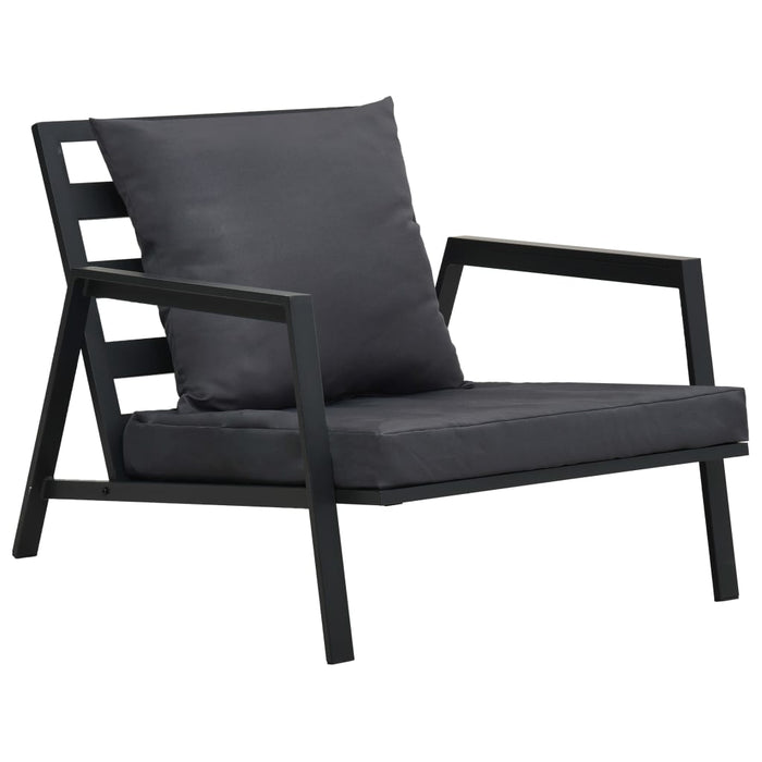 Set mobilier grădină cu perne 5 piese gri închis aluminiu - WALTI WALTI