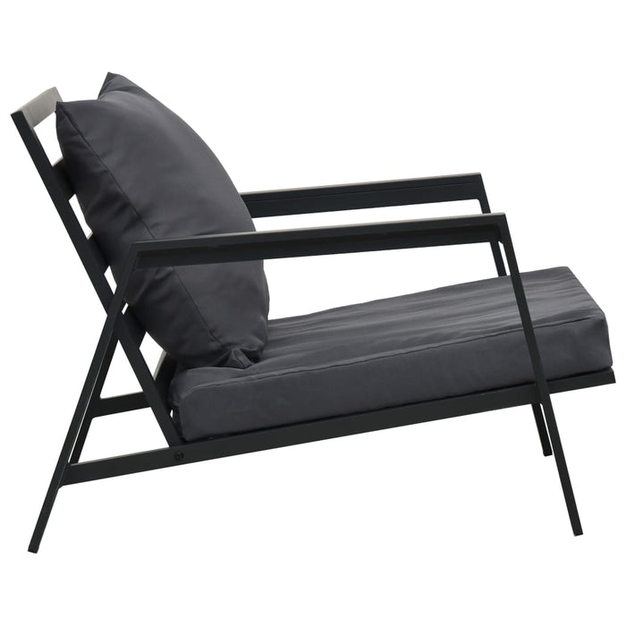 Set mobilier grădină cu perne 5 piese gri închis aluminiu - WALTI WALTI