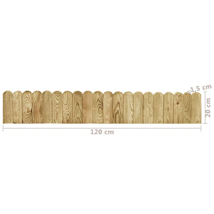 Rolă de bordură, verde, 120 cm, lemn de pin tratat - WALTI WALTI