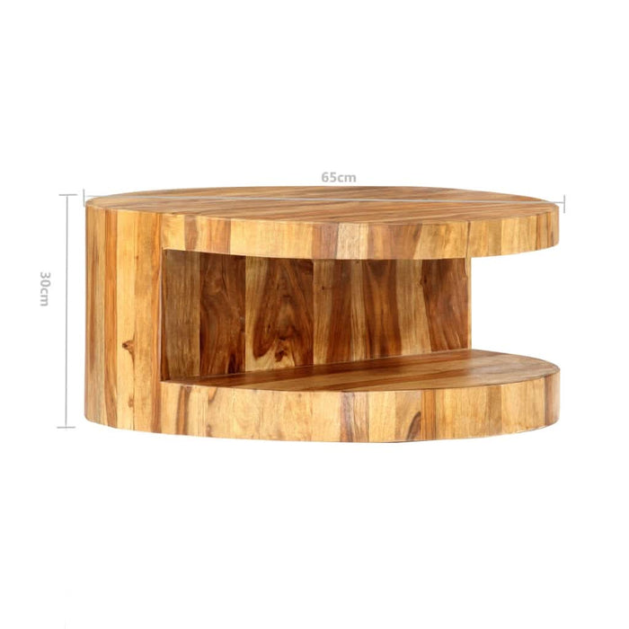 Măsuță de cafea rotundă, 65 x 30 cm, lemn masiv de acacia - WALTI WALTI