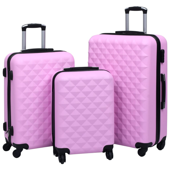 Set de valize cu carcasă rigidă, 3 piese, roz, ABS - WALTI WALTI