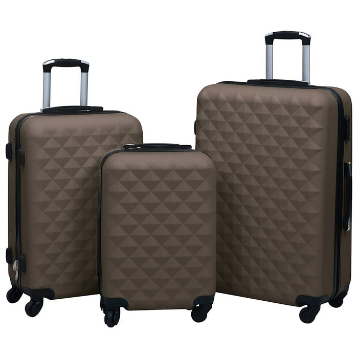 Set de valize cu carcasă rigidă, 3 piese, maro, ABS - WALTI WALTI