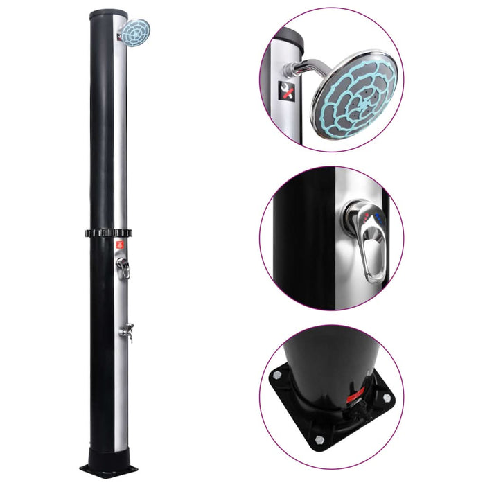 Duș solar de exterior cu cap de duș și robinet, 40 L - WALTI WALTI