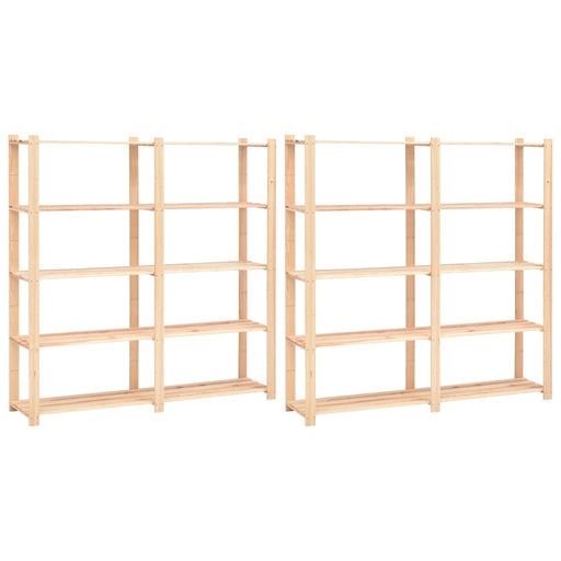 Etajere cu 5 rafturi, 2 buc, 170x38x170 cm, lemn de pin, 500 kg - WALTI WALTI