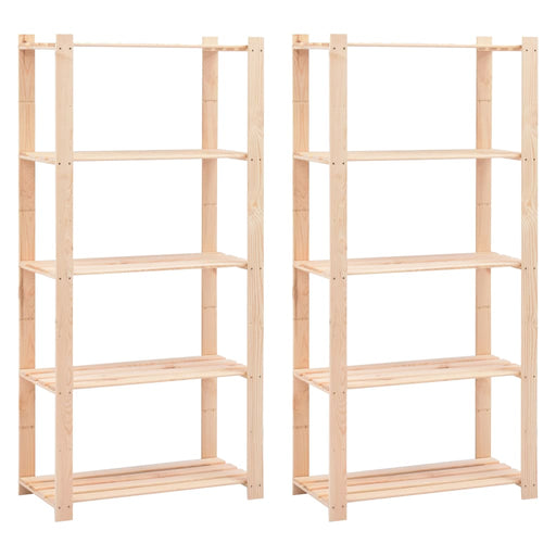Etajere cu 5 niveluri 2 buc. 80x38x170 cm pin masiv 250 kg - WALTI WALTI