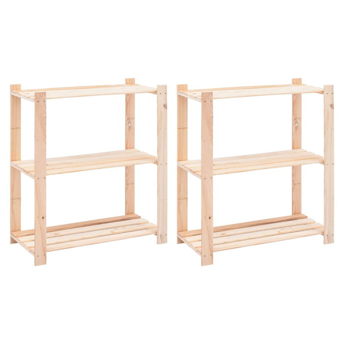 Rafturi depozitare 3 niveluri 2 buc. 80x38x90cm pin masiv 150kg - WALTI WALTI