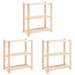 Rafturi depozitare 3 niveluri 3 buc. 80x38x90cm pin masiv 150kg - WALTI WALTI