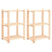 Etajere cu 3 niveluri, 2 buc., 60x38x90 cm, pin masiv, 150 kg - WALTI WALTI