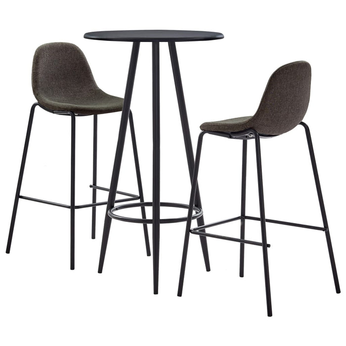 Set mobilier de bar, 3 piese, gri închis, material textil WALTI