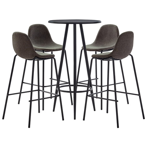 Set mobilier de bar, 5 piese, gri închis, material textil - WALTI WALTI