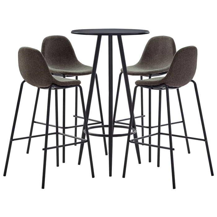 Set mobilier de bar, 5 piese, gri închis, material textil WALTI
