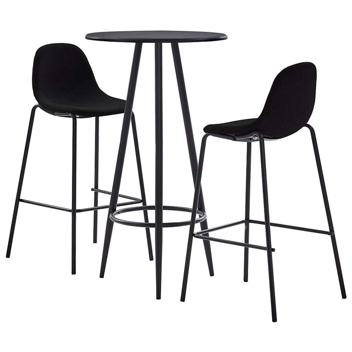 Set mobilier de bar, 3 piese, negru, material textil - WALTI WALTI