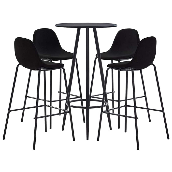 Set mobilier de bar, 5 piese, negru, material textil - WALTI WALTI