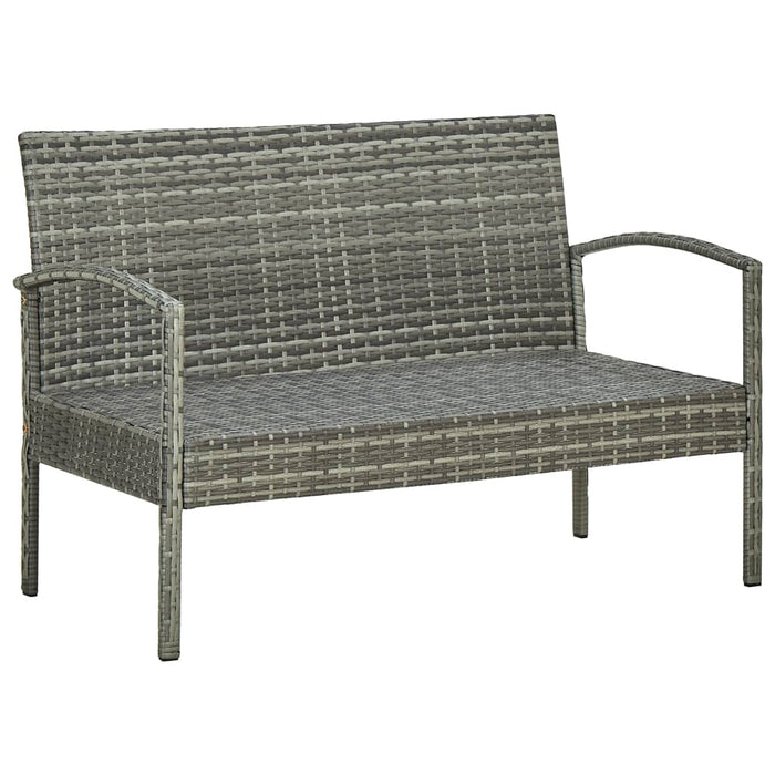 Set mobilier de grădină cu perne, 4 piese, gri, poliratan - WALTI WALTI