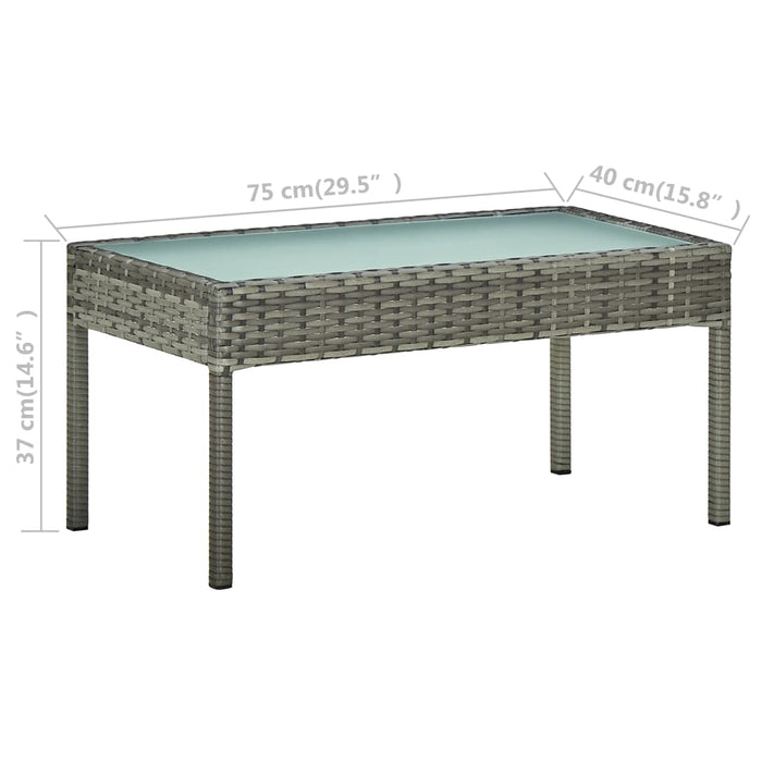 Set mobilier de grădină cu perne, 4 piese, gri, poliratan - WALTI WALTI