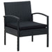 Set mobilier de grădină cu perne, 4 piese, negru, poliratan - WALTI WALTI