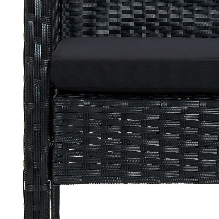 Set mobilier de grădină cu perne, 4 piese, negru, poliratan - WALTI WALTI