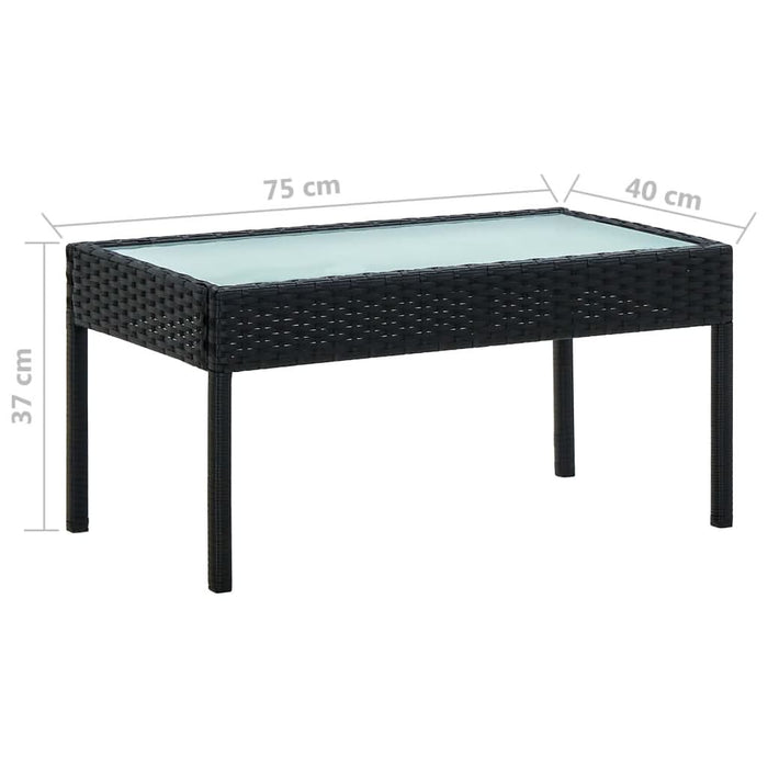 Set mobilier de grădină cu perne, 4 piese, negru, poliratan - WALTI WALTI