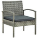 Set mobilier bistro cu perne, 3 piese, gri, poliratan - WALTI WALTI