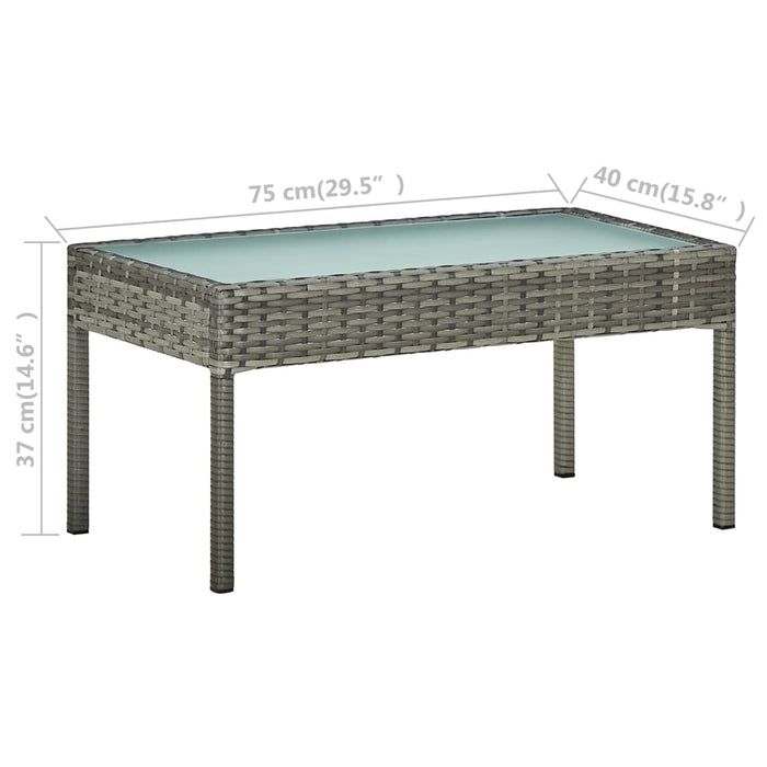 Set mobilier de grădină cu perne, 5 piese, gri, poliratan - WALTI WALTI