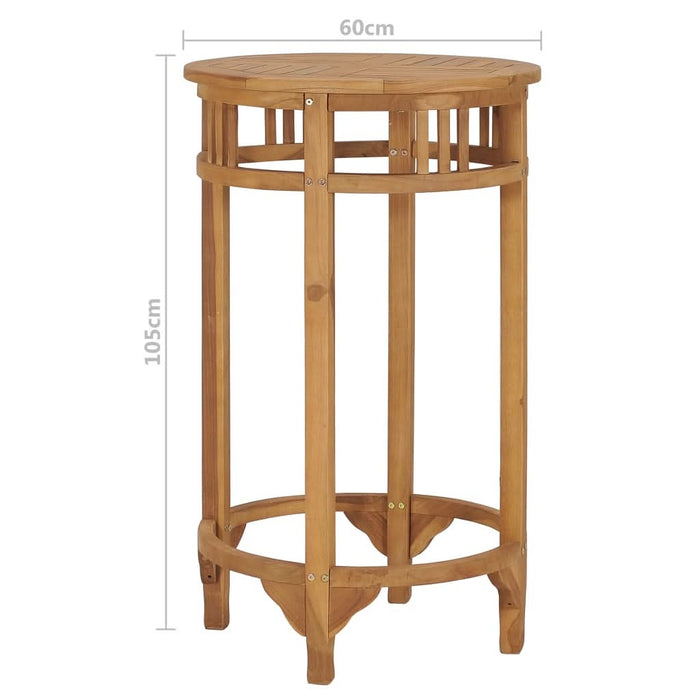 Masă de bar, Ø 60 cm, lemn masiv de tec - WALTI WALTI