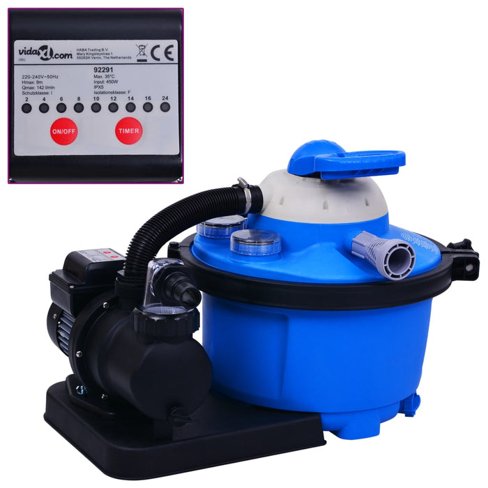 Pompă filtru cu nisip, cu temporizator, 450 W 25 L - WALTI WALTI