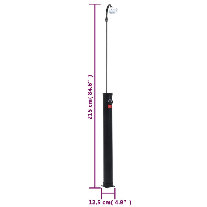 Duș solar de grădină, negru, 215 cm, 8 L - WALTI WALTI