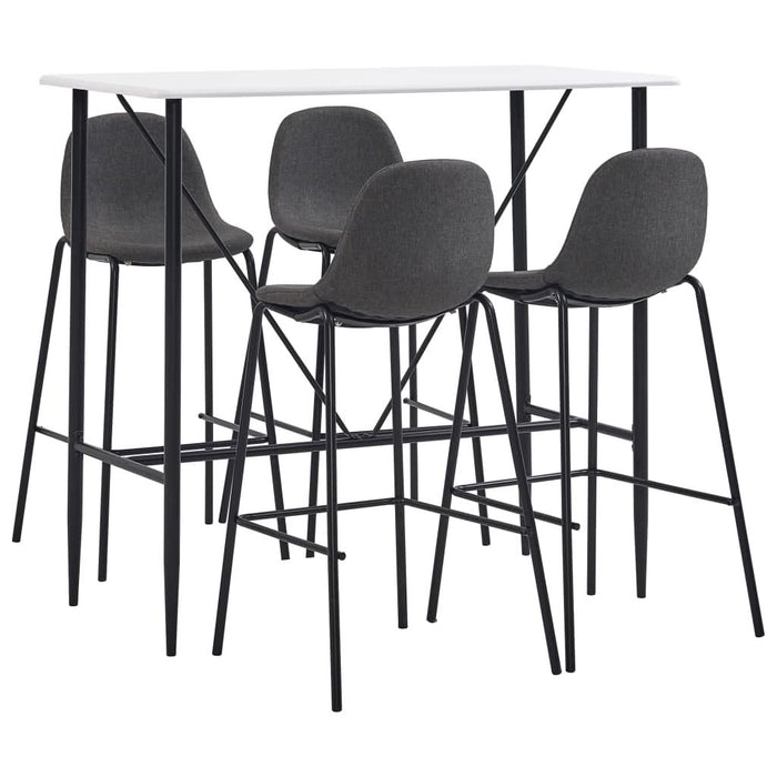 Set mobilier de bar, 5 piese, gri închis, material textil - WALTI WALTI