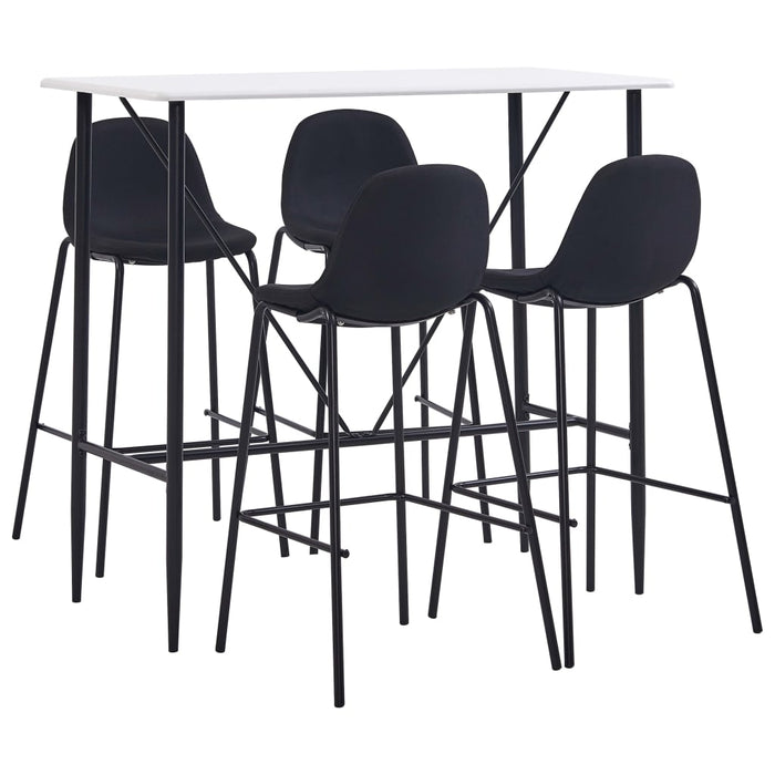 Set mobilier de bar, 5 piese, negru, material textil - WALTI WALTI