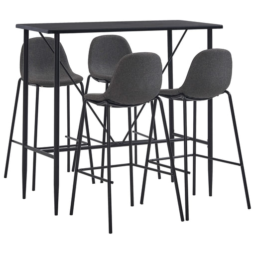 Set mobilier de bar, 5 piese, gri închis, material textil - WALTI WALTI